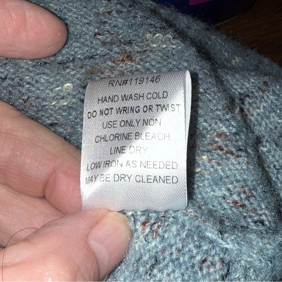 Jodifl Blue Speckled Knit Sweater S Cozy Lightweight Long Sleeve Pullover - Picture 7 of 8